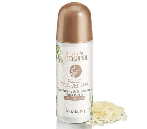 A.N PIEL DE PORCELANA,  DESODORANTE  ANTITRANSPIRANTE  ROLL ON POLVO DE  ARROZ, 90g