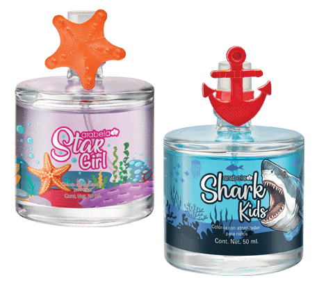 A. COLONIAS CON ATOMIZADOR: STAR GIRL Y  SHARK KIDS