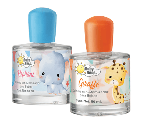 BABY NESS COLONIAS CON ATOMIZADOR PARA BEBÉS, ELEPHANT, GIRAFFE