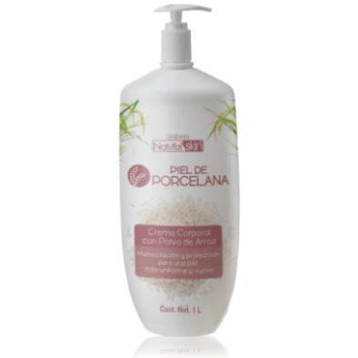 A. N. S. PIEL DE PORCELANA,   CREMA CORPORAL CON POLVO DE ARROZ, 1 L